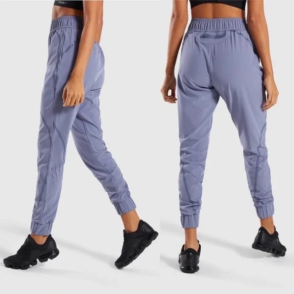 Gymshark Pro Perform Elite Reflective Track Pant Bottoms Steel Blue Size Medium - Picture 2 of 8